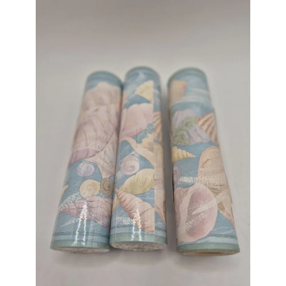 Vintage Sunworthy Prepasted Wallpaper Border 16 Yds 3 Rolls Pastel Coastal Decor